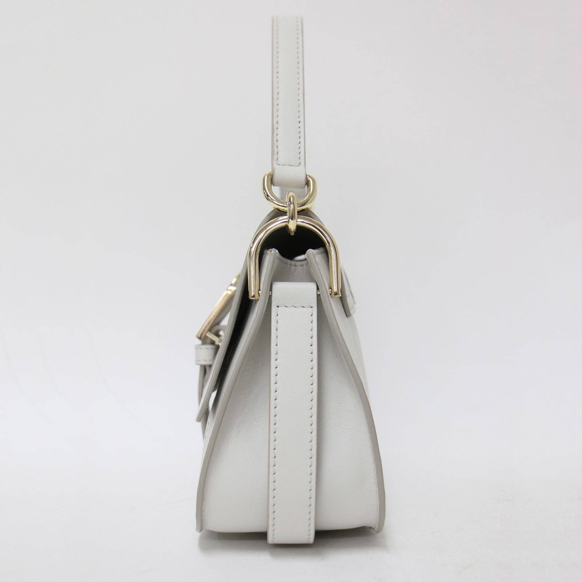 FURLA Shoulder Bag Light Gray Handbag Calf Leather 24SS Women's