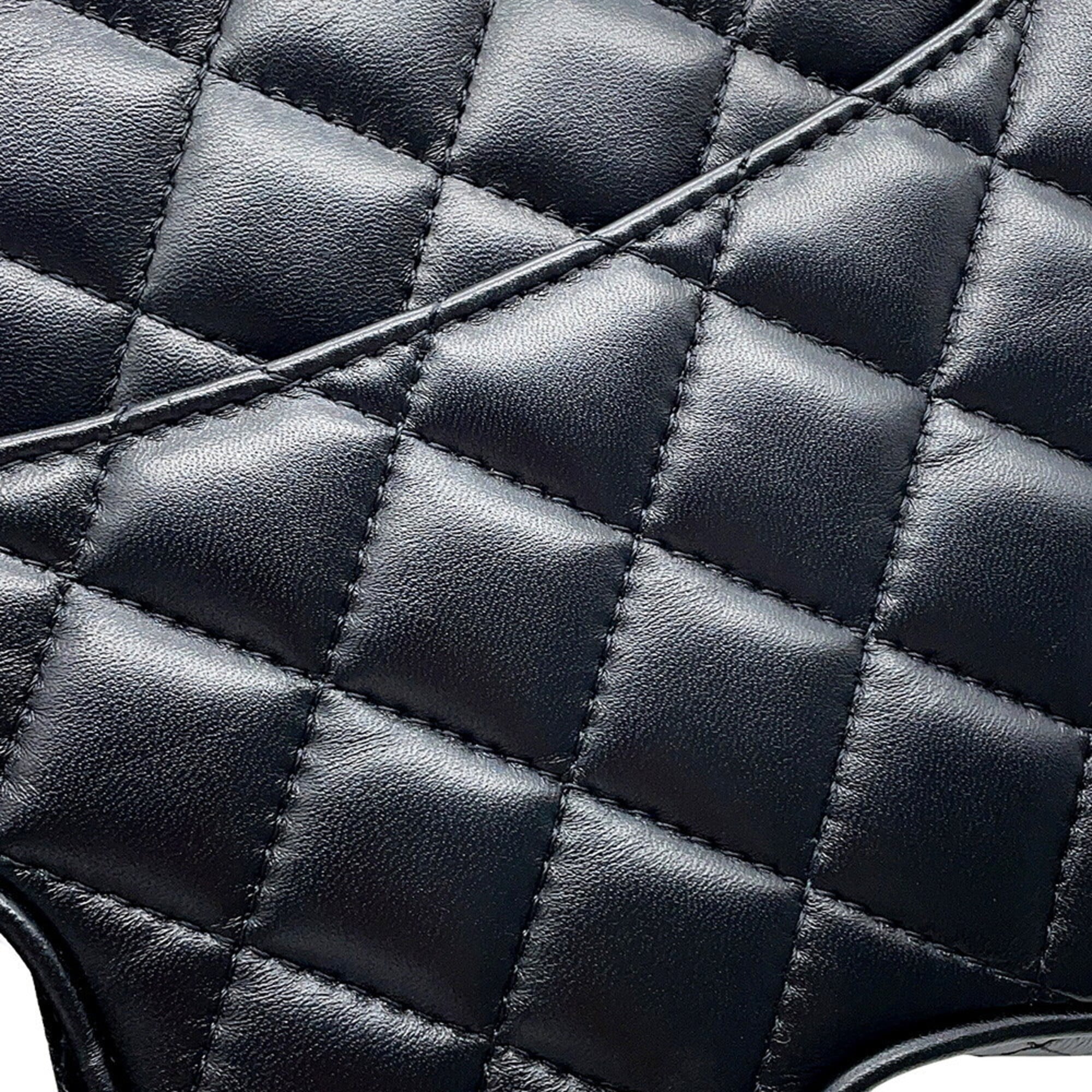 Chanel Chain Shoulder Bag, Matelassé, Coco Mark, Star, Lambskin, AS4579, Black, Handbag, Women's, CHANEL — Like New