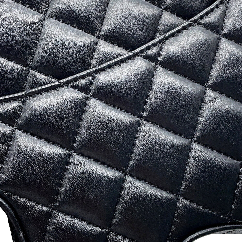 Chanel Chain Shoulder Bag, Matelassé, Coco Mark, Star, Lambskin, AS4579, Black, Handbag, Women's, CHANEL — Like New