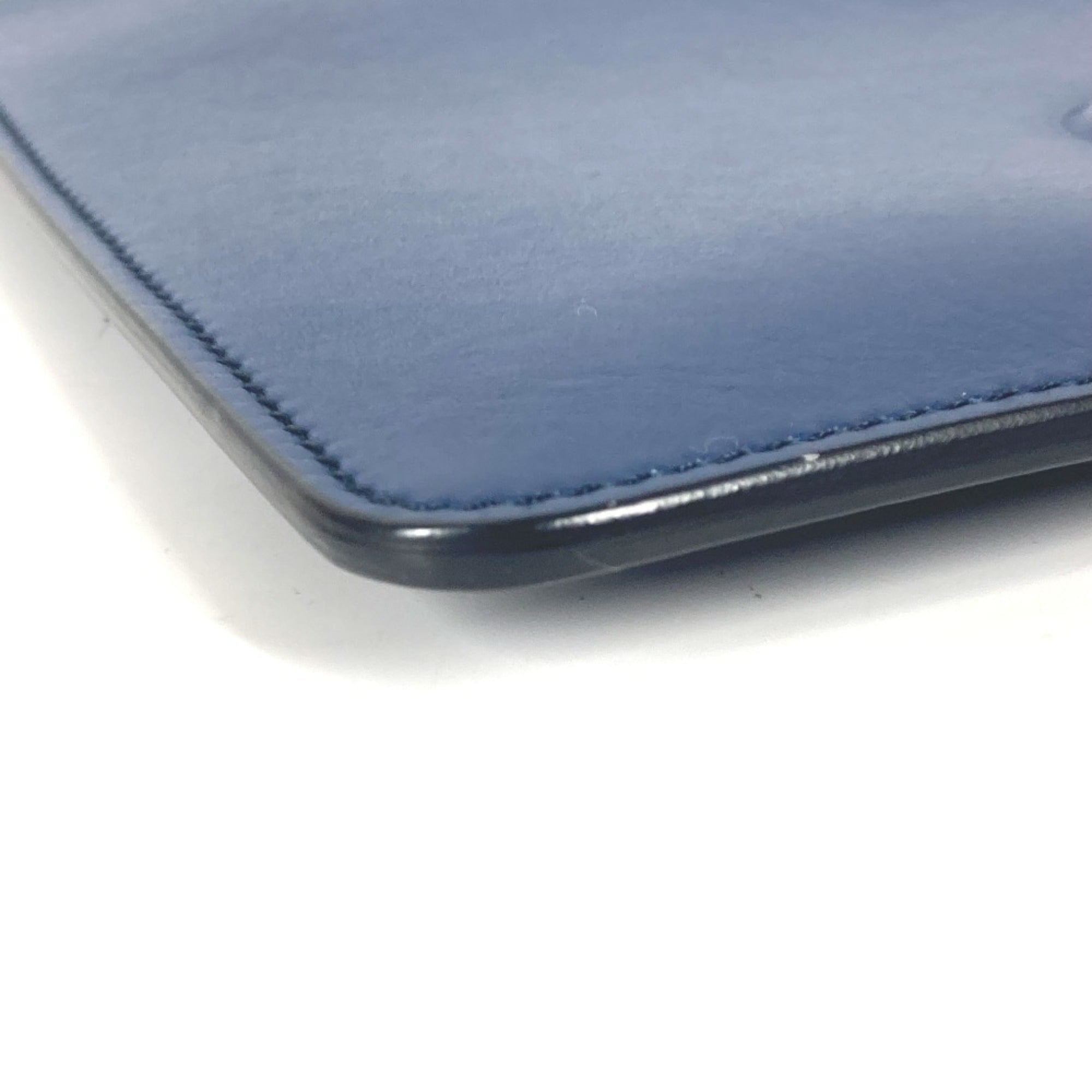 Salvatore Ferragamo Gancini pouch with strap clutch bag leather men's blue — Like New