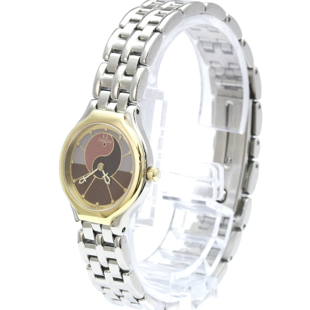 OMEGA De Ville Symbol 18K Gold Steel Quartz Ladies Watch 795.0901 Polished — Very Good