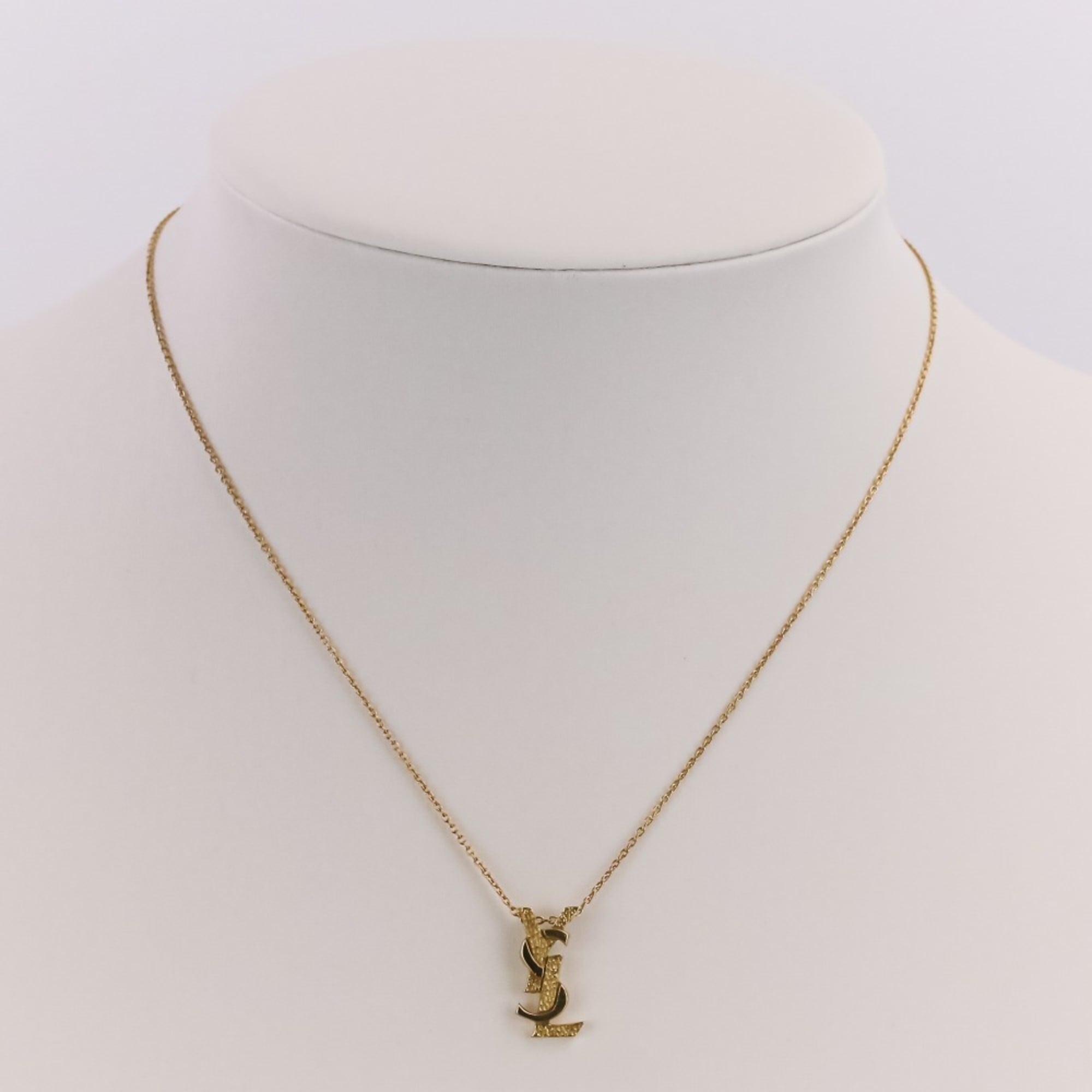 Yves Saint Laurent (YSL) 18K Gold Pendant Chain Necklace for Women — Like New