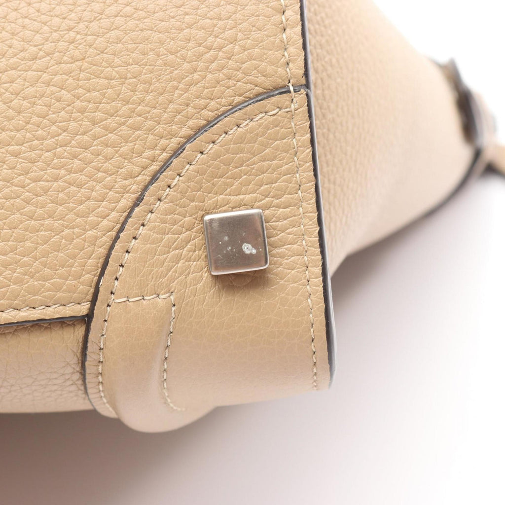 Celine Luggage Micro Shopper Handbag, Leather, Women's, Beige, 189793