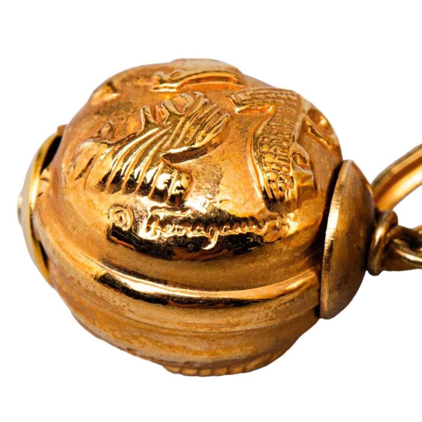 Salvatore Ferragamo Pearl Earrings Gold Plated Women's