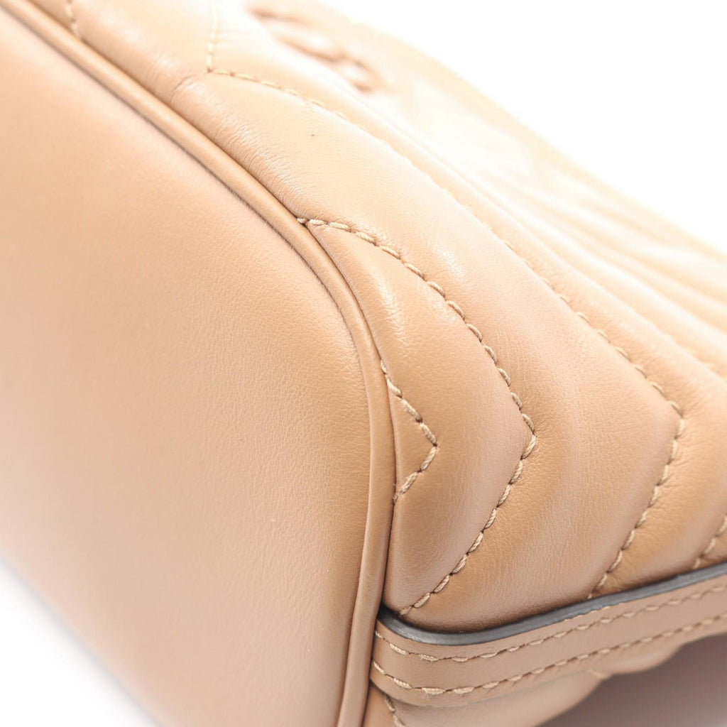 Gucci GG Marmont handbag, leather, women's, beige, 739166