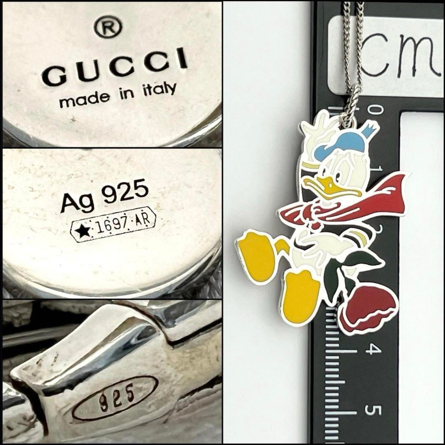 GUCCI Women's Necklace Donald Interlocking Silver 925