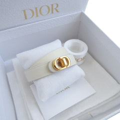 Like new Christian Dior 30 Montaigne B1760 Medium size leather ivory white double-strand double bracelet 0318 — Like New