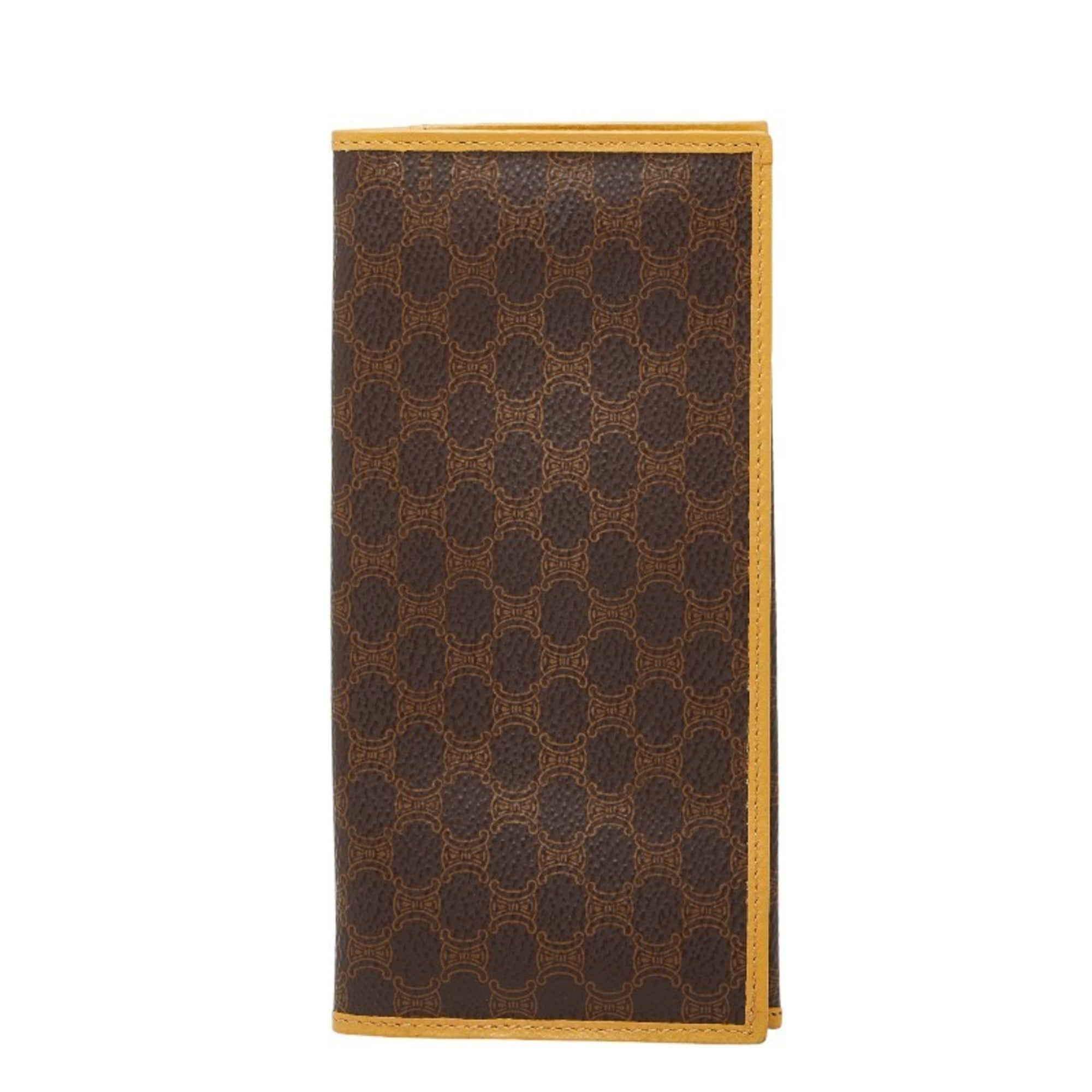 Celine Macadam Long Wallet Brown Leather Women's CELINE