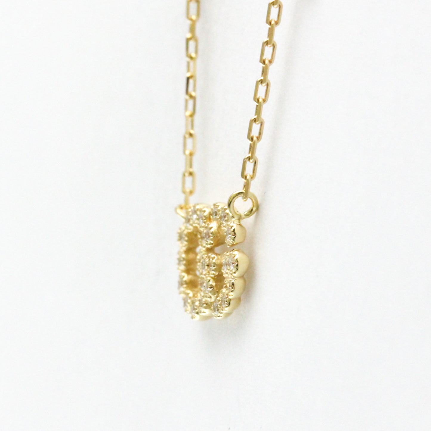 Gucci GG Logo Diamond Necklace Yellow Gold (18K) Diamond Men,Women Fashion Pendant Necklace (Gold)