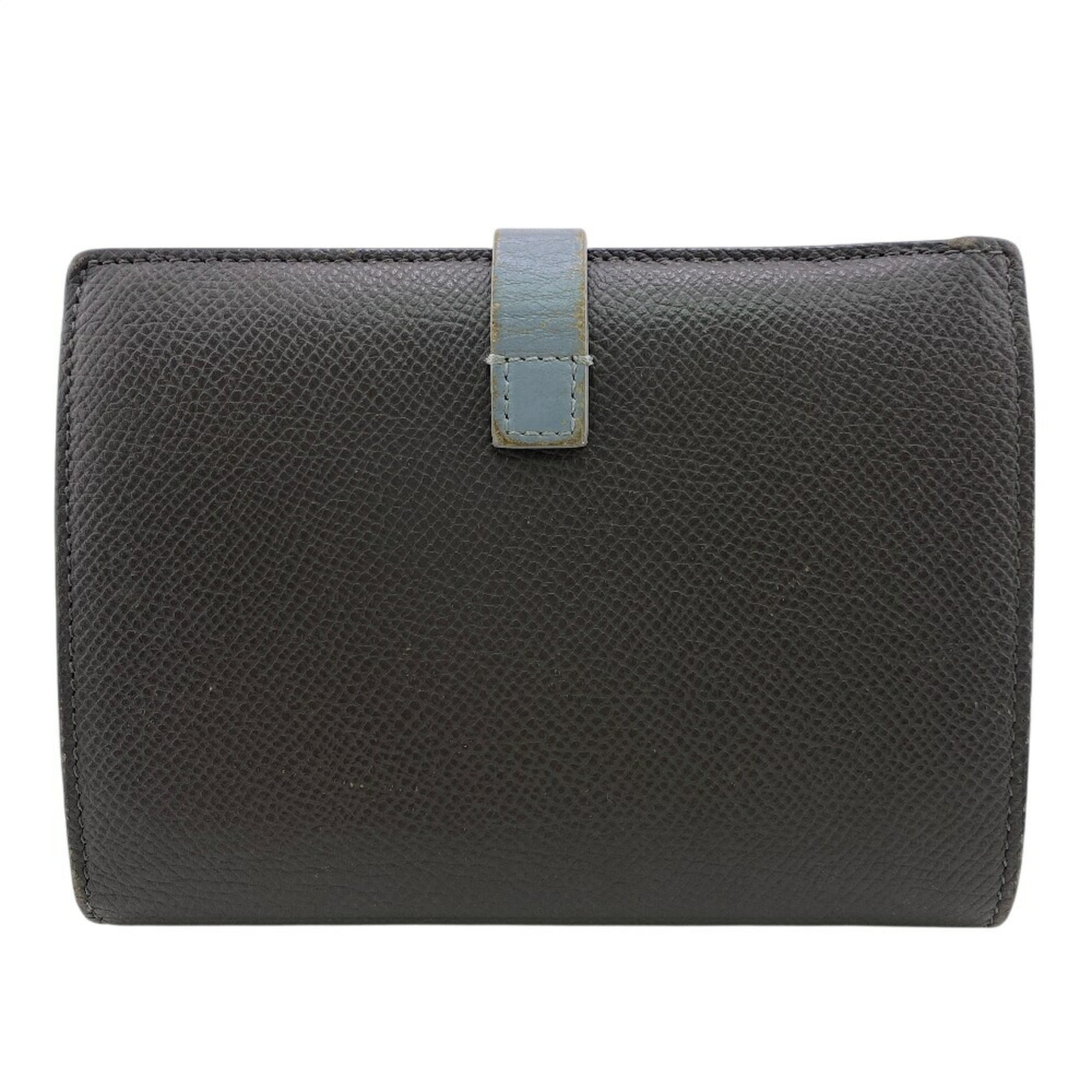 CELINE Medium Strap Wallet, Bifold Gray, Women's
