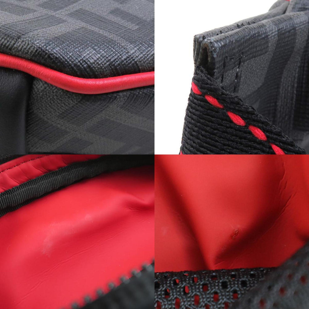 FENDI Waist bag Body Leather Black x Red Men's 7V46 A80Q h30922g