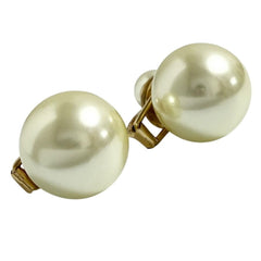 Christian Dior Dior Women's Tribal Clip Earrings, Faux Pearl — Like New