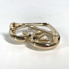 CHANEL P23C CC Coco Mark Heart Rhinestone Brooch Metal Women's Gold G-240725-34 — New - Store Return