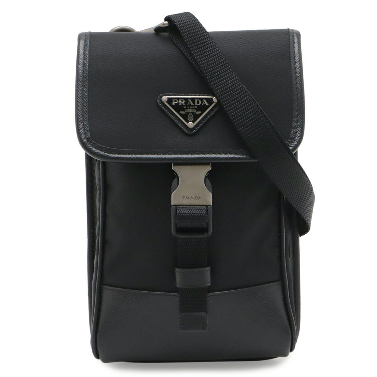 PRADA Triangle Smartphone Case, Shoulder Bag, Handbag, Pouch, Nylon, NERO Black, 2ZH109 — Like New