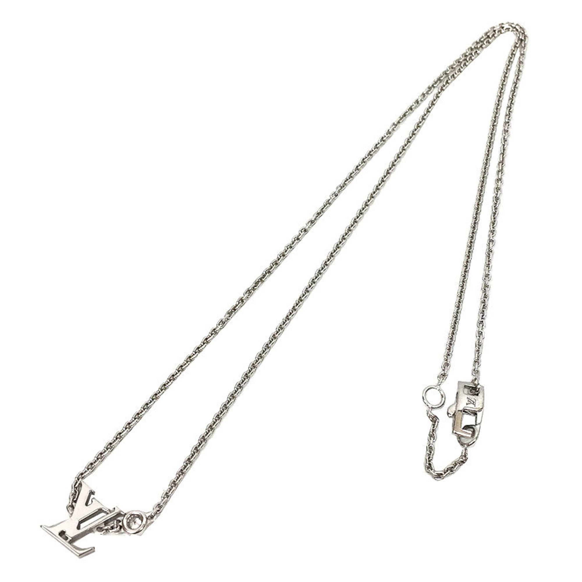Louis Vuitton Pendant Idylle Blossom Necklace with Diamonds, Q93653, AU750 White Gold, Women's, Fine — Like New