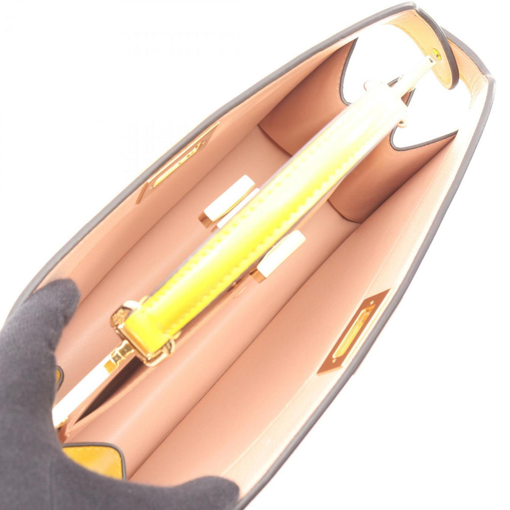 Fendi Peekaboo Isee East West Handbag, Leather, Women's, Yellow, 8BN323