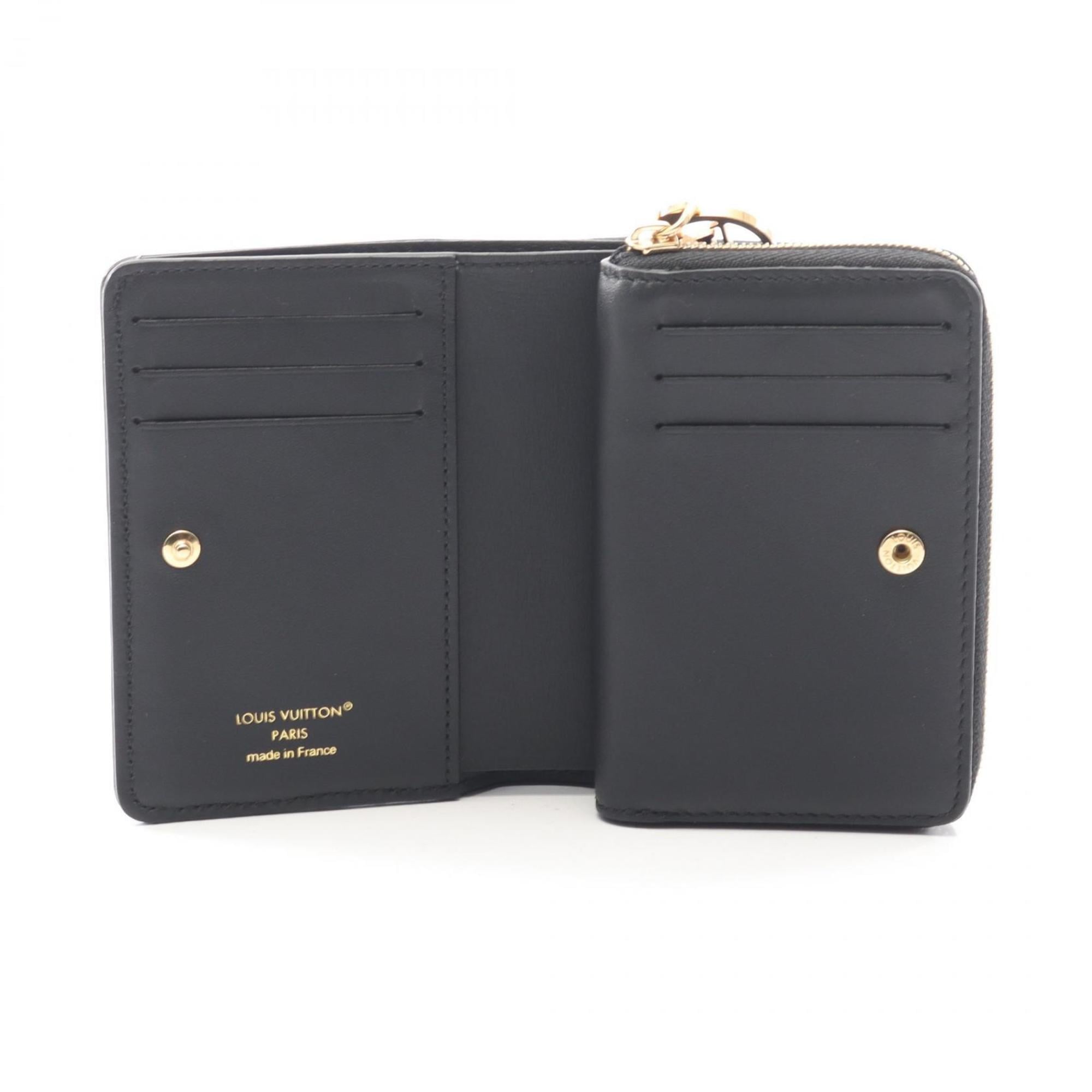 Louis Vuitton Portefeuille Lou Bifold Wallet, Leather, Monogram Embossed, Women's, Black, M81599