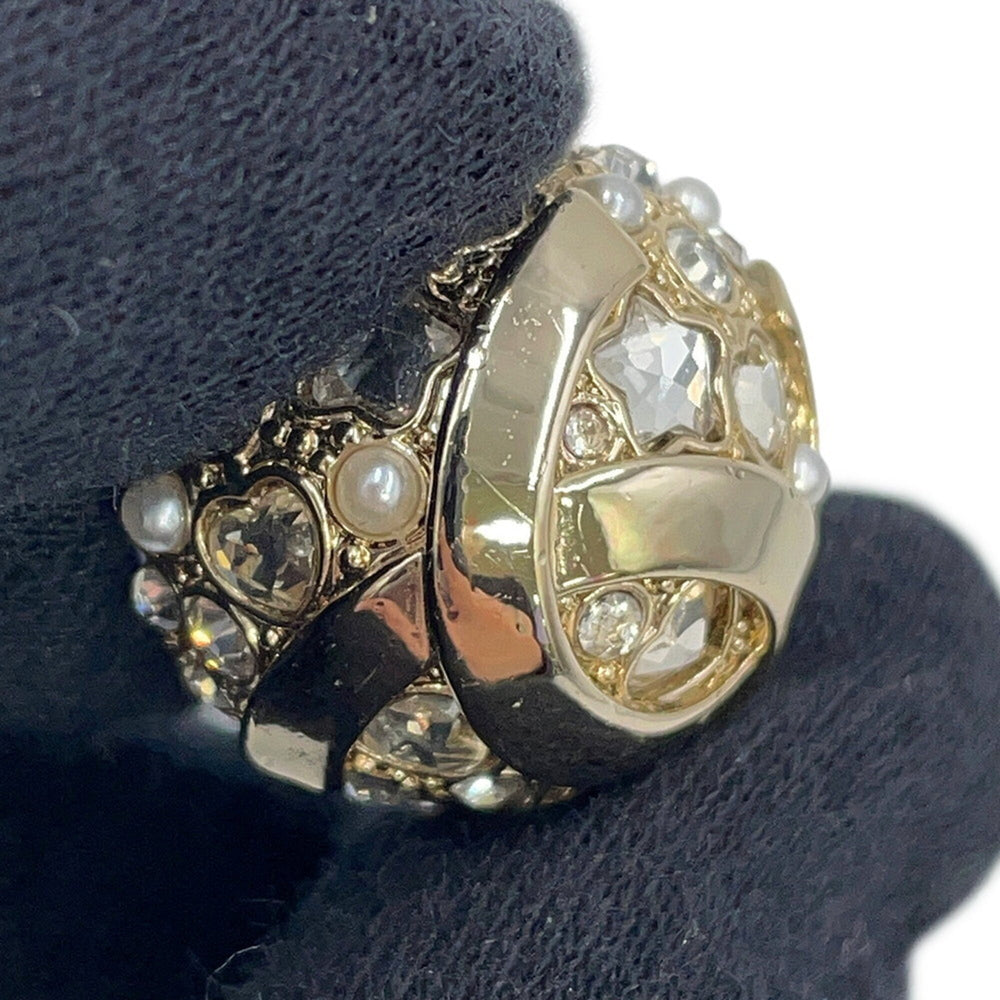 Chanel Earrings, Coco Mark Round Earrings with Rhinestones and Faux Pearls, B25A ABF219, CHANEL for Women — Like New