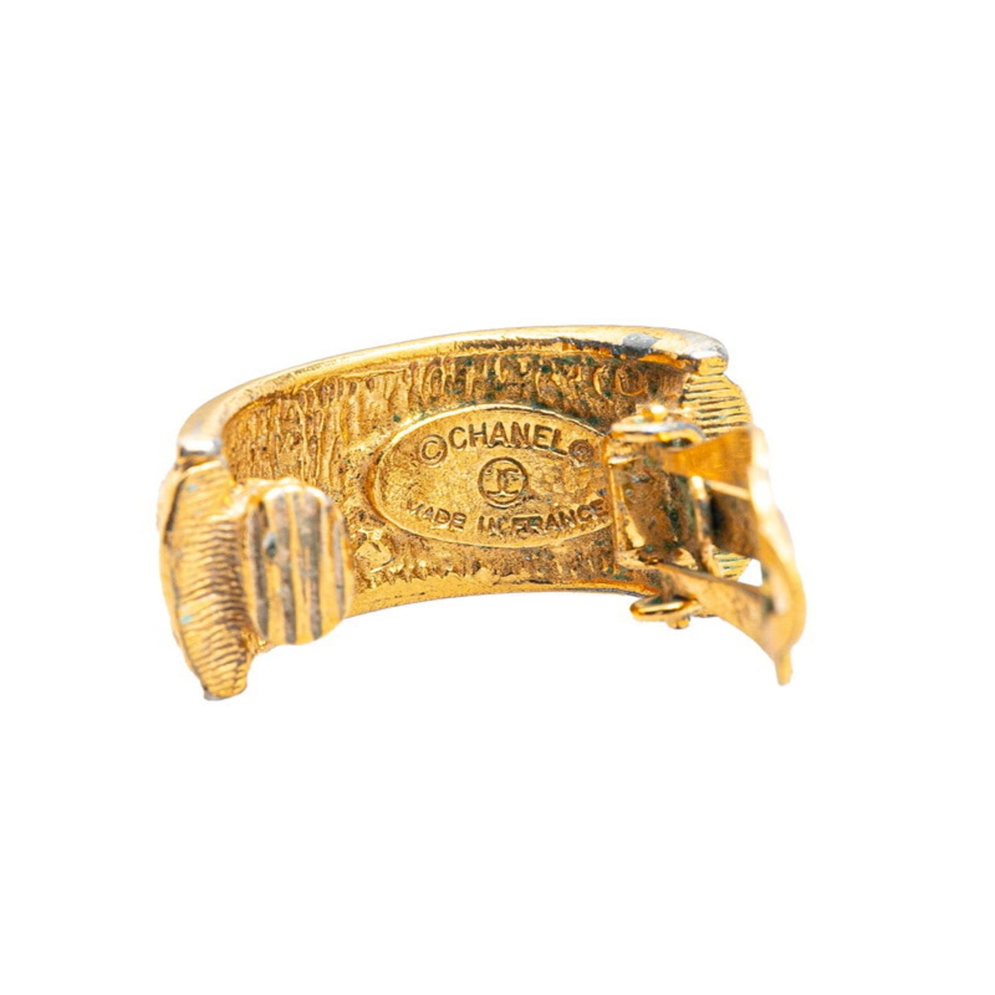 Chanel Matelasse Earrings Gold Plated Women's CHANEL