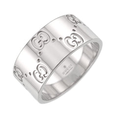 Gucci Icon Wide Ring #18, 18K WG (White Gold 750) — Like New