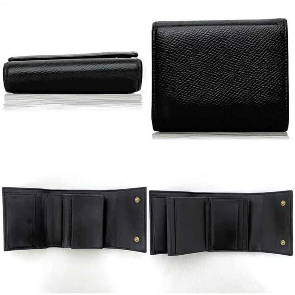 Celine Tri-fold Wallet ec-22834 Black 10B573BEL.38NO Compact Leather W-1N-4169 CELINE Mini Women's Men's Folding