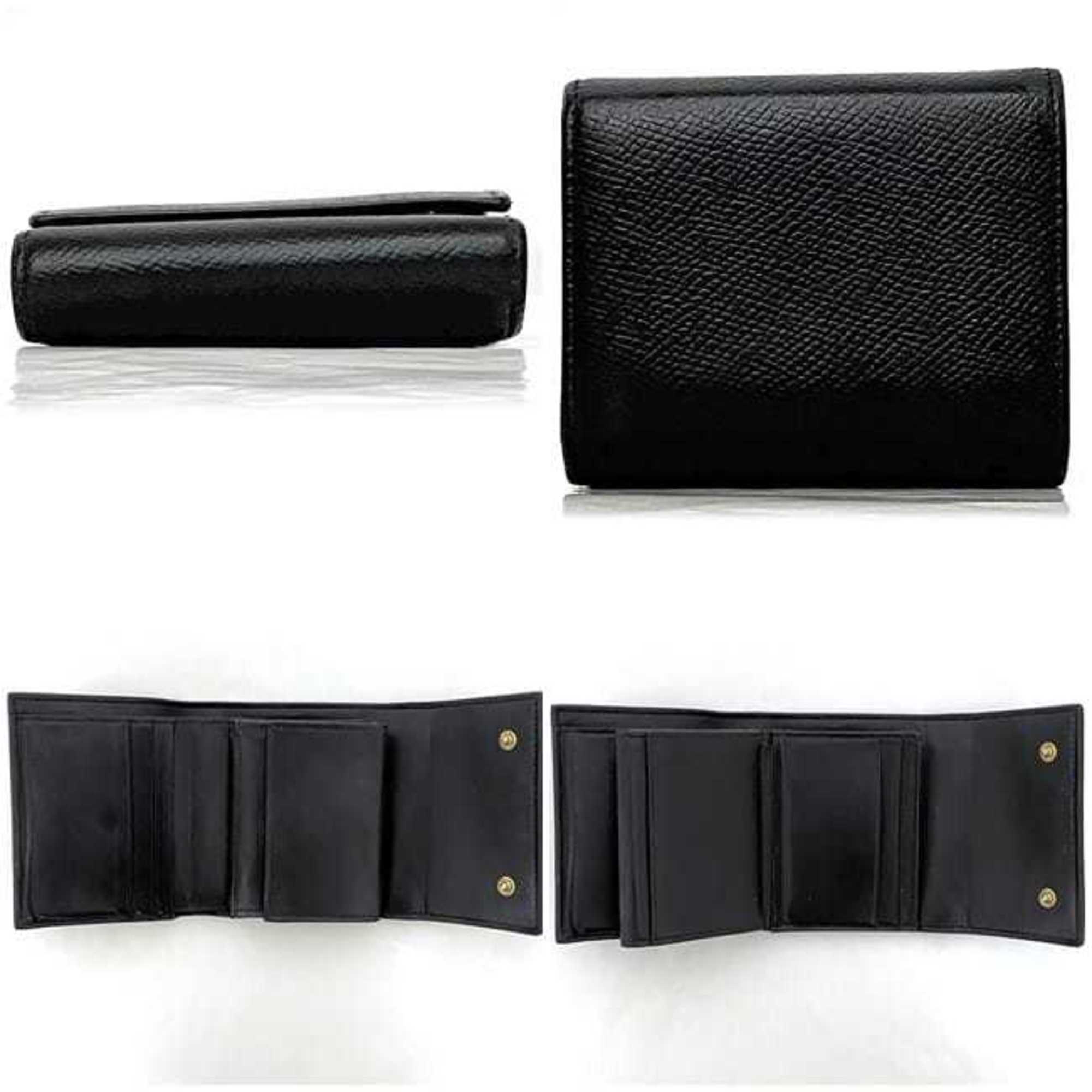 Celine Tri-fold Wallet ec-22834 Black 10B573BEL.38NO Compact Leather W-1N-4169 CELINE Mini Women's Men's Folding