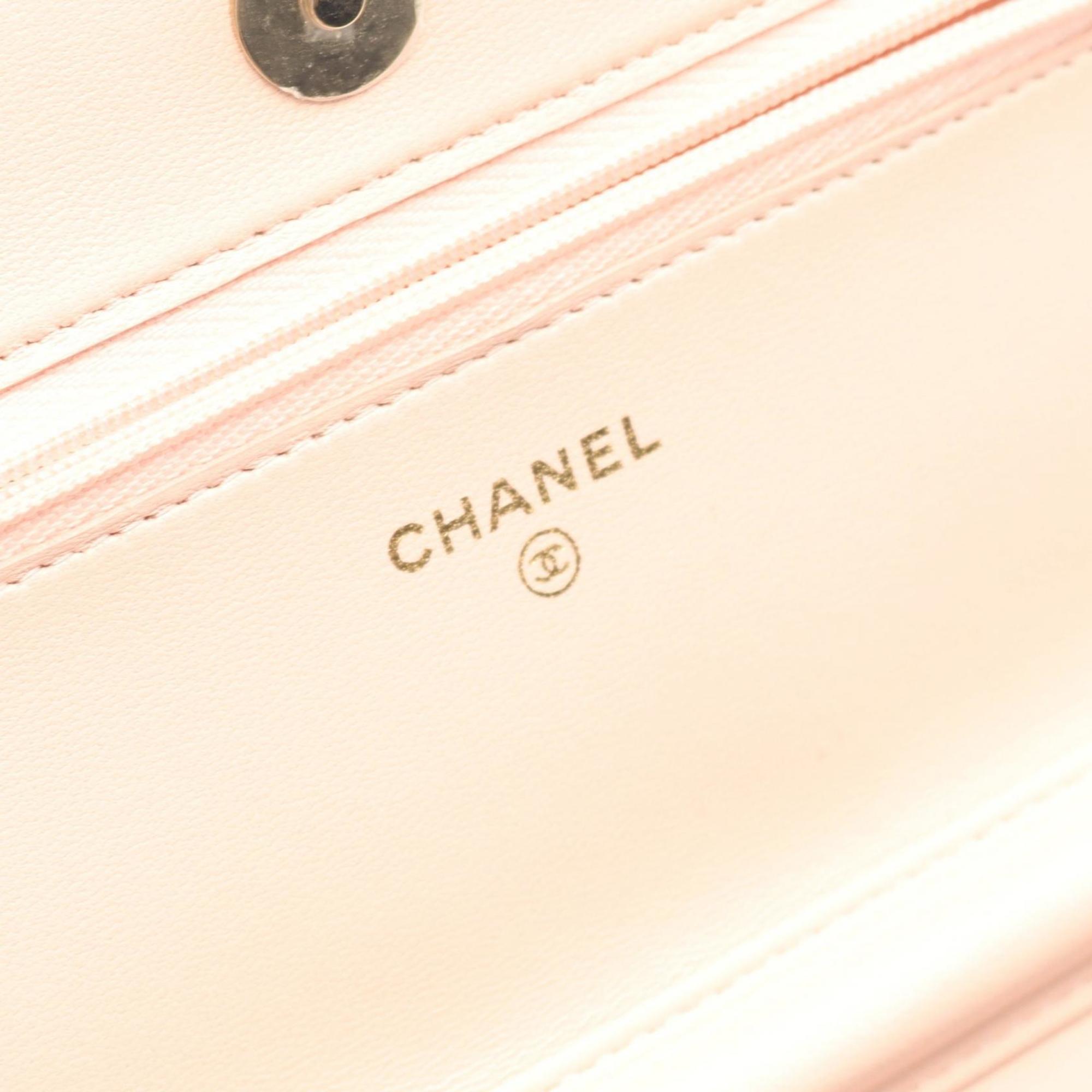 CHANEL Matelasse Shoulder Bag, Lambskin Leather, Women's, Black, AP3657