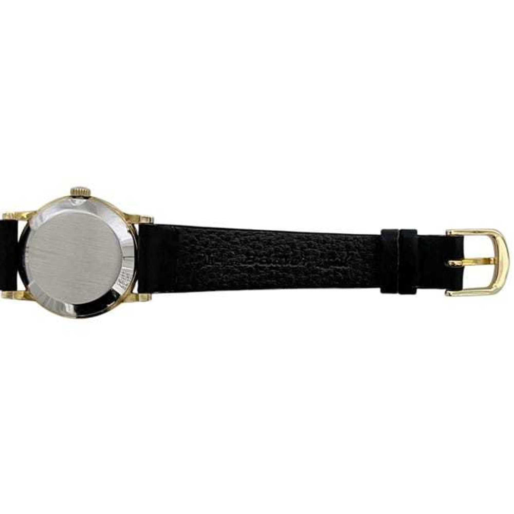 Omega De Ville Watch f-25030 Gold Black Women's SS Leather Manual Winding OMEGA Dial Analog Stainless Steel — Good