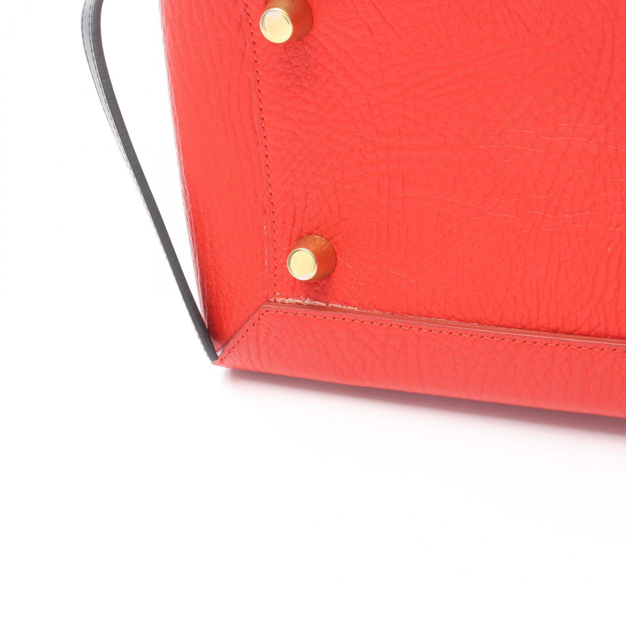 Celine BELT BAG MINI, a leather belt bag/handbag for women, available in red, beige, and black (176103).