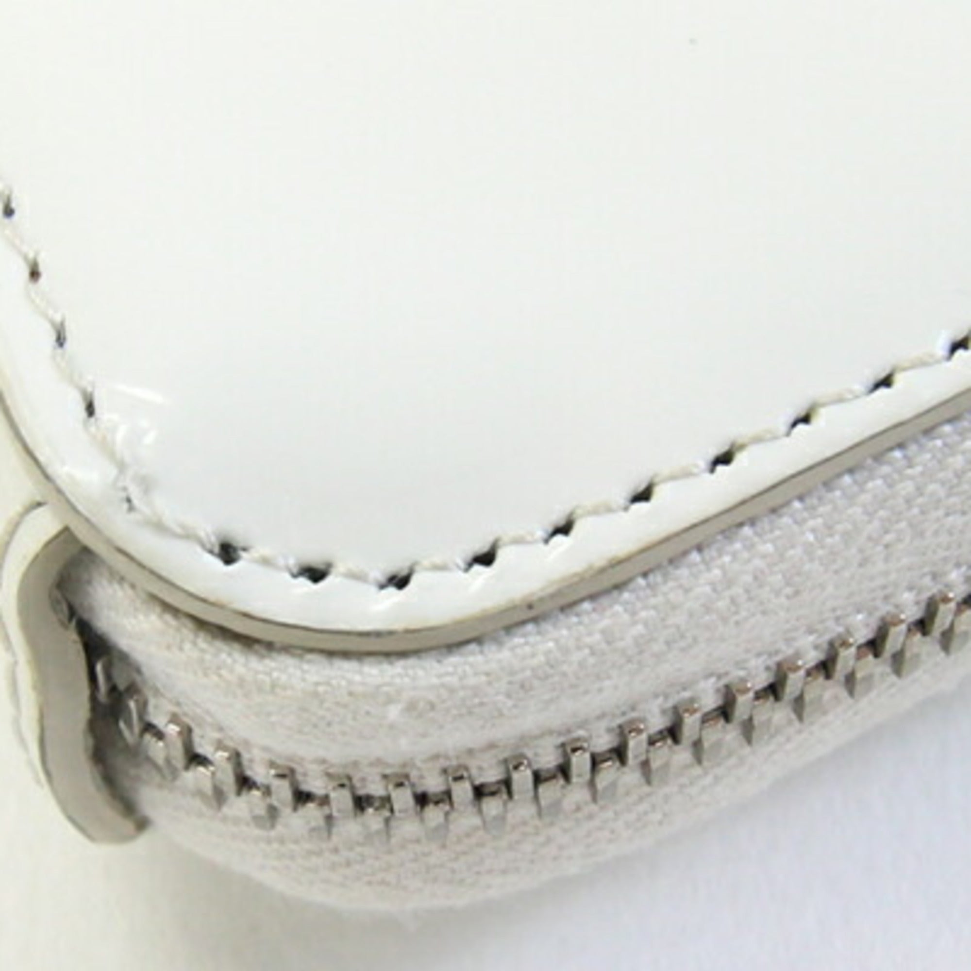 Prada Pouch 1TL433 White Leather Bag Charm Triangle Coin Case Women's PRADA