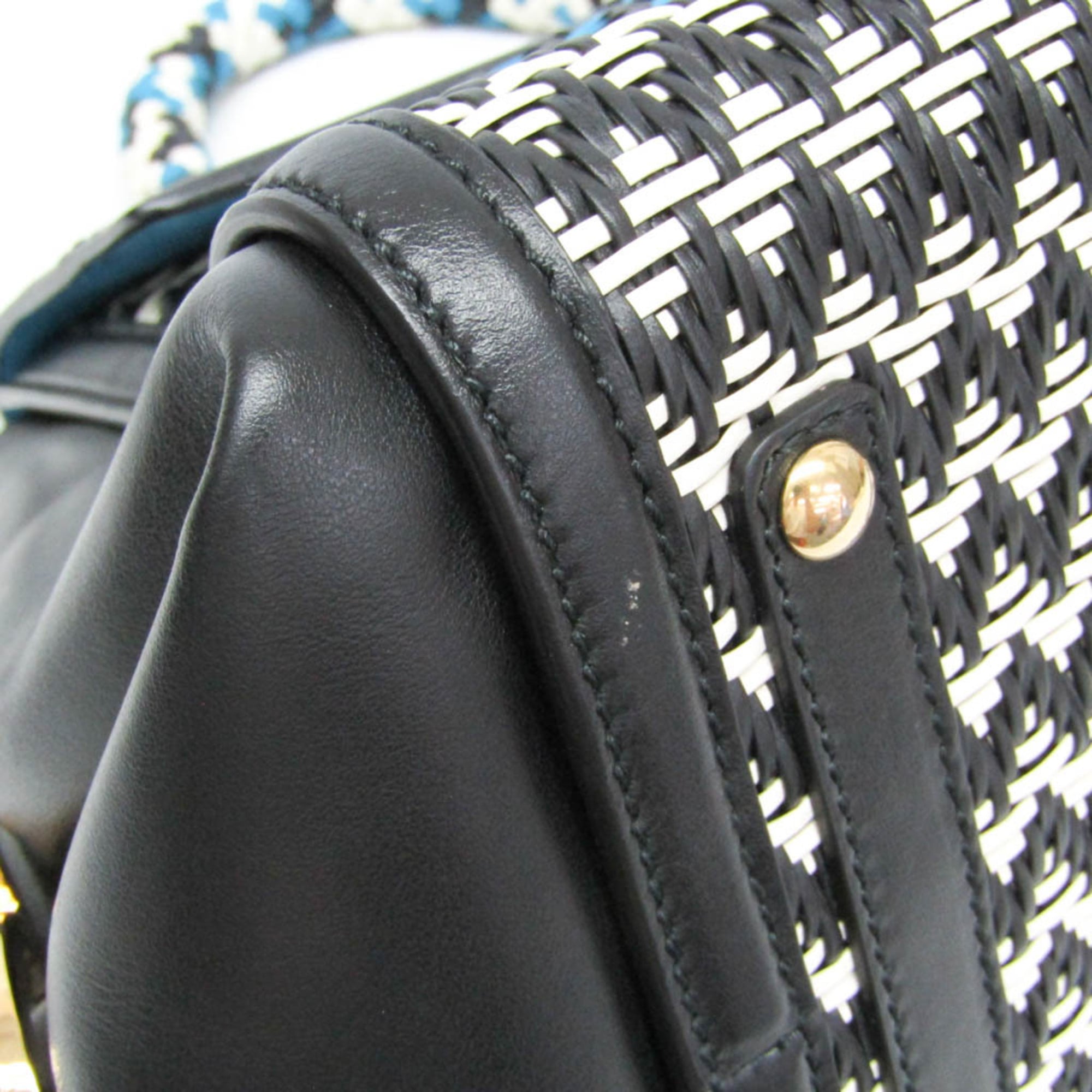 Salvatore Ferragamo Gancini Sophia DH-21 G175 Women's Leather Handbag,Shoulder Bag Black,Blue,White — Like New