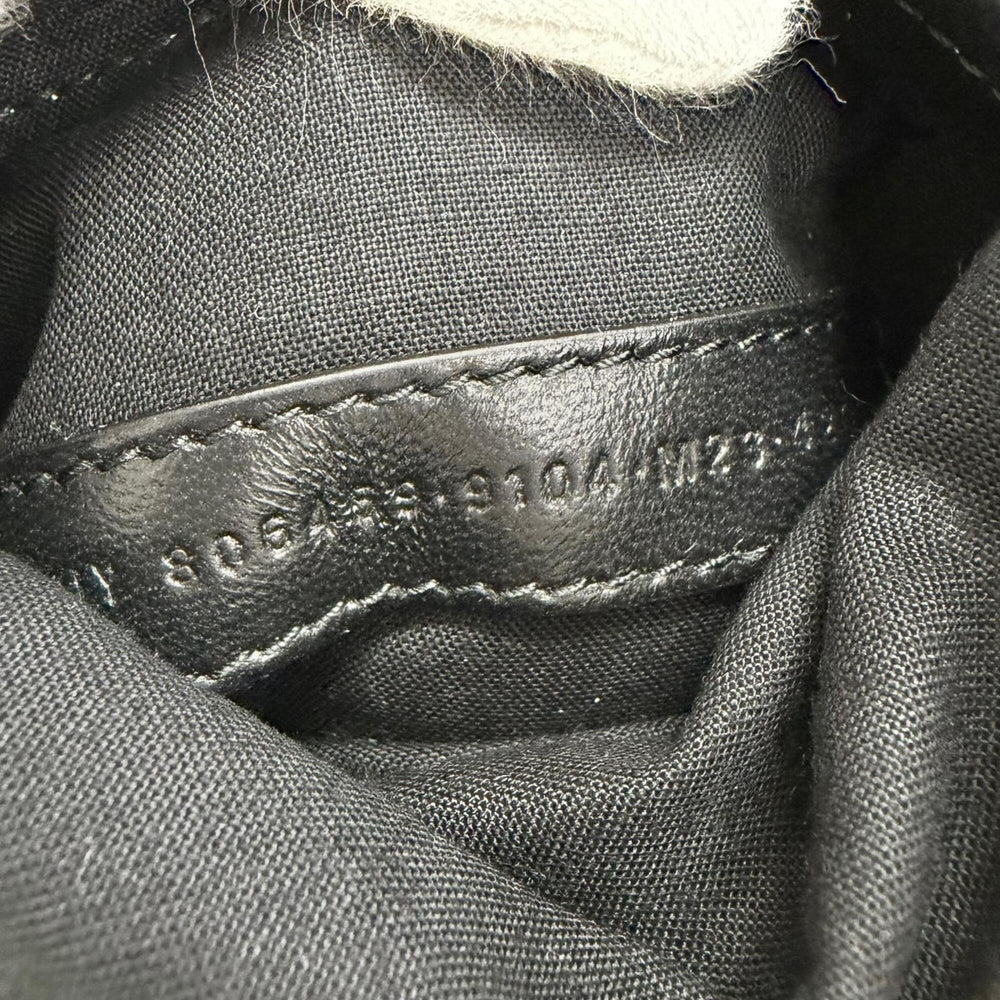 BALENCIAGA 806459 MONACO Arena Calfskin Chain Shoulder Bag, White with Silver Hardware, Women's, Dust Bag — Like New