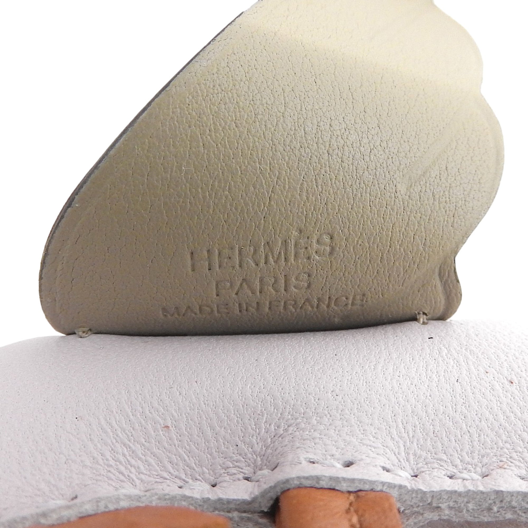 HERMES Rodeo Pegasus PM bag charm in Agneau Milo mauve pale beige Malfa Pain d'Épices with W stamp, box included, made France, women's — Like New