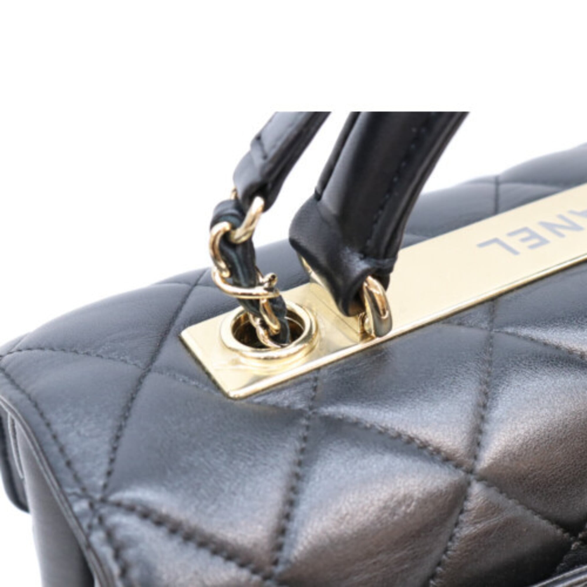CHANEL A69923 Black Lambskin Gold Hardware Trendy CC Large 2-Way Shoulder Bag (Women's) — Like New