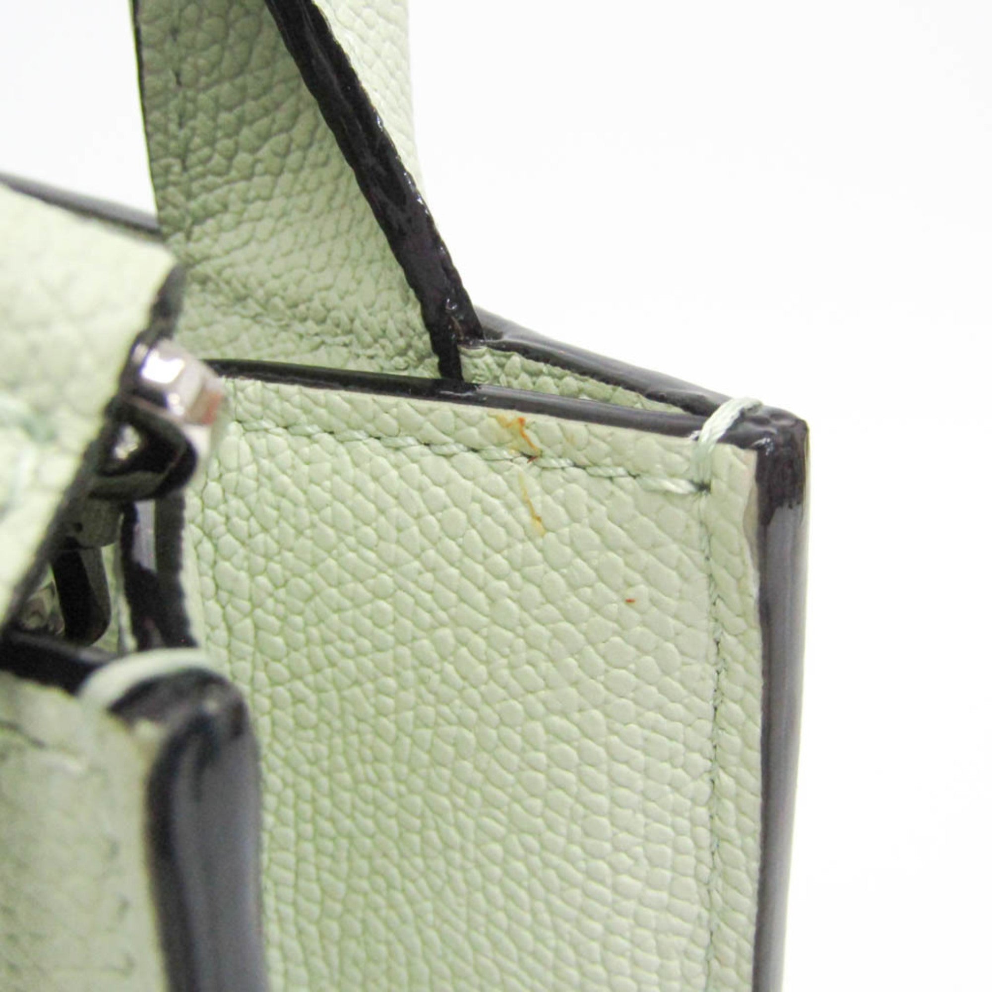 Valextra Boxy Micro WBBX0037028LRL99VN Women's Leather Handbag,Shoulder Bag Light Green — Like New