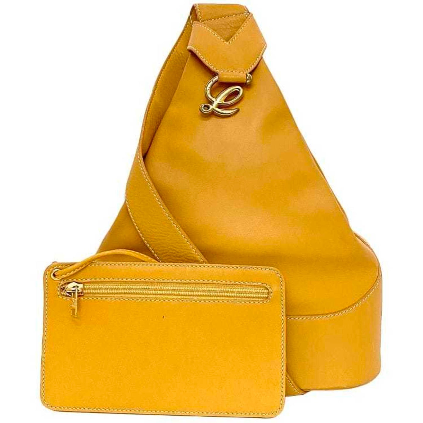 LOEWE Shoulder Bag Camel Orange Anton f-20368 Backpack Leather