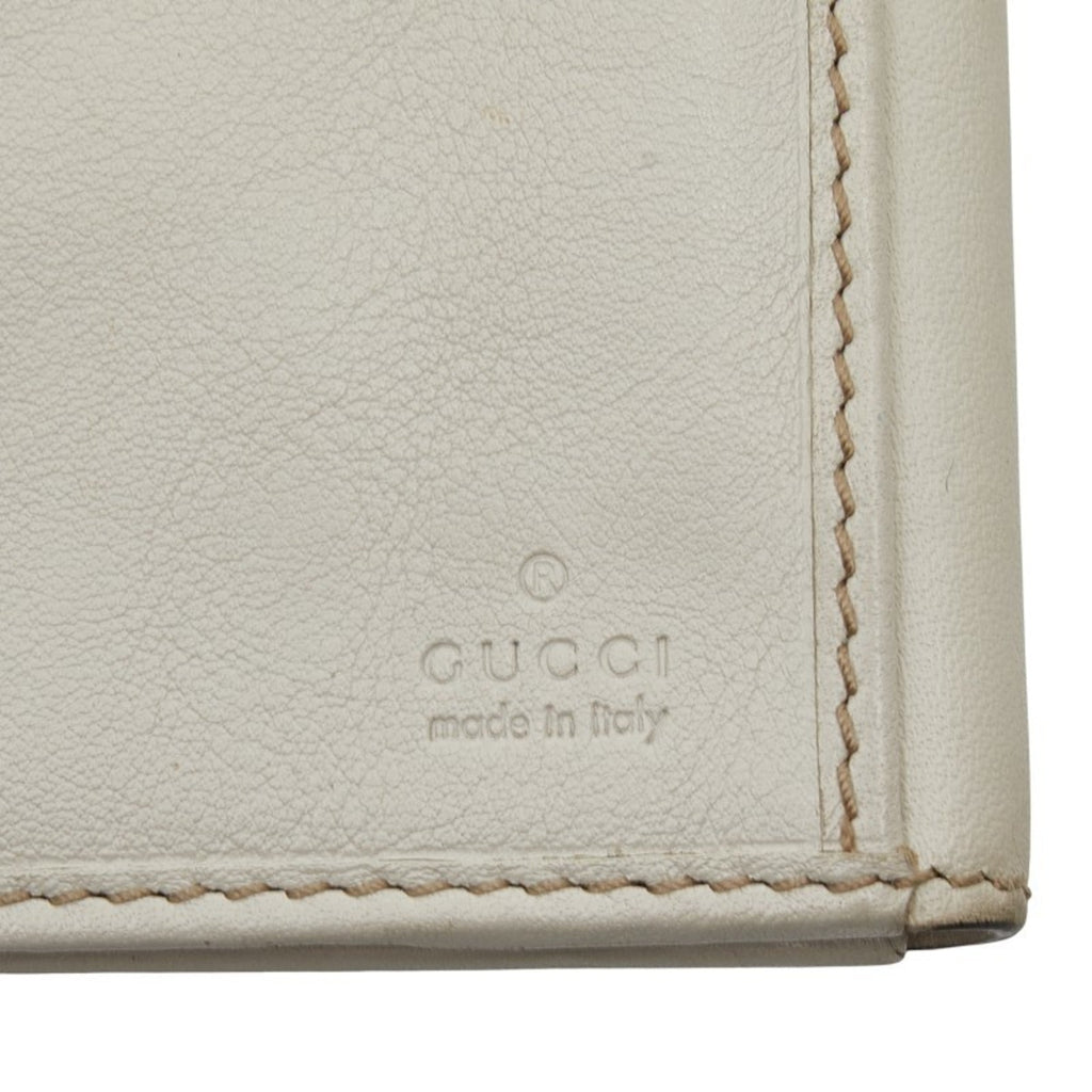 Gucci GG Canvas Heart Long Wallet 203550 Beige White Leather Women's GUCCI