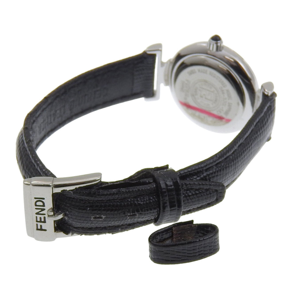 Fendi FENDI watch 320L stainless steel x leather quartz analog black dial women's — Good
