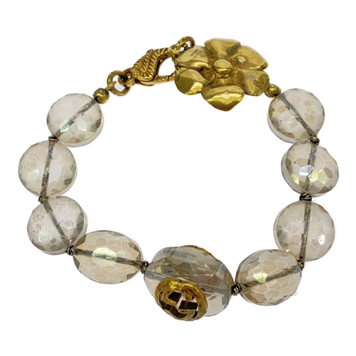 GUCCI Gucci Bracelet Crystal GG Interlocking Gold Mikunigaoka Store