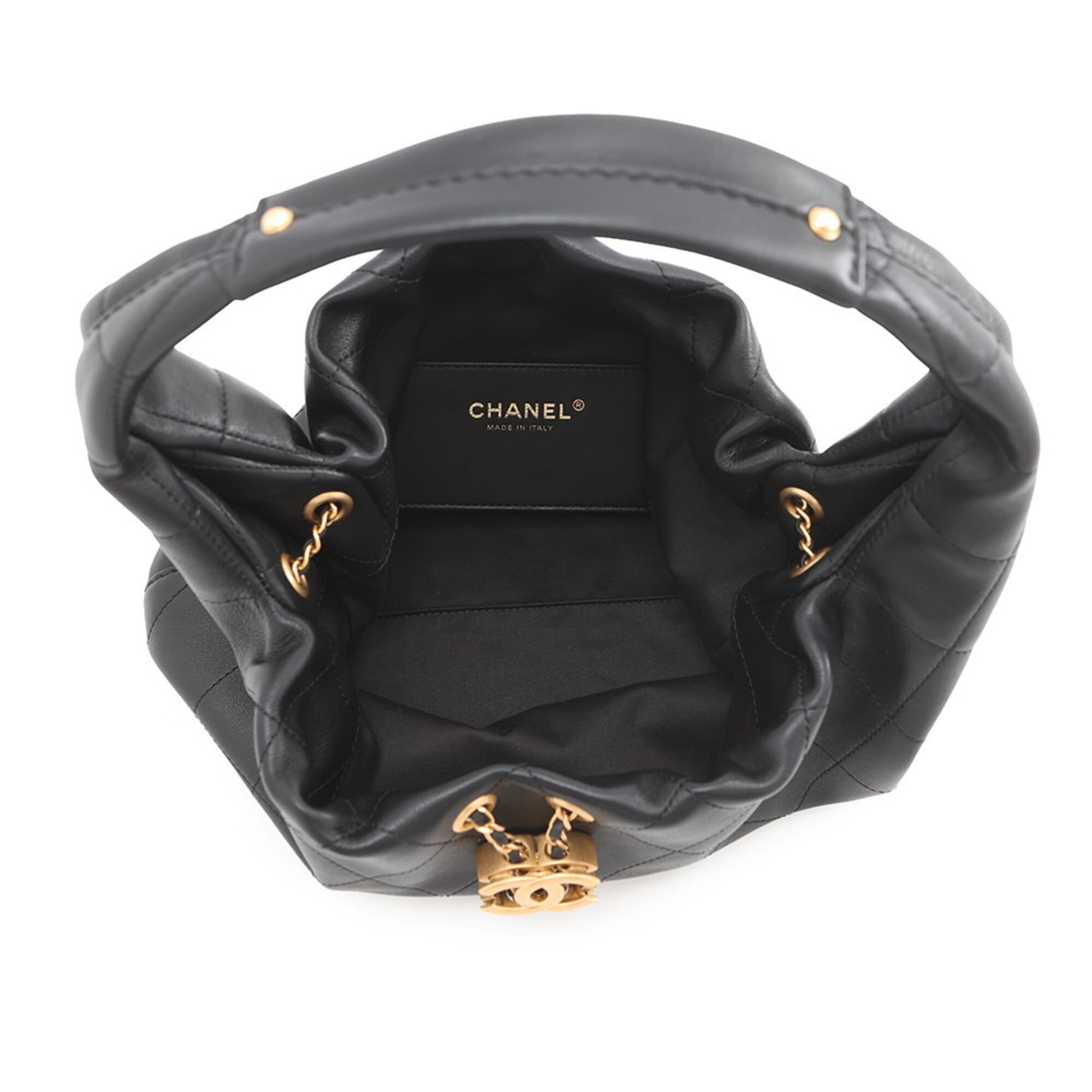 Chanel Matelassé Hobo Bag with Coco Mark, Calfskin, AS5976, Black, Handbag for Women — Like New