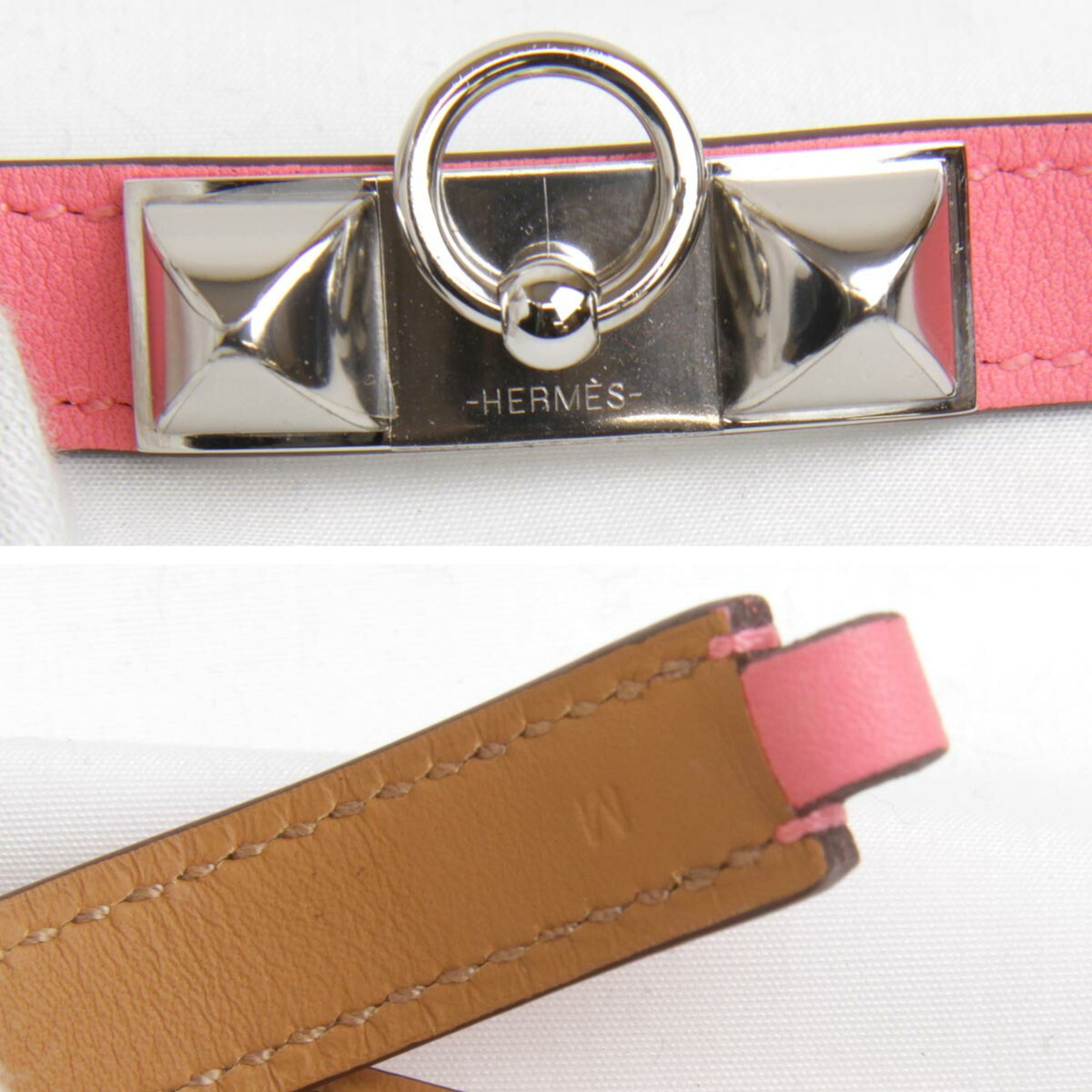 HERMES Rival de Bretour Bracelet Swift Pink Ladies — Like New