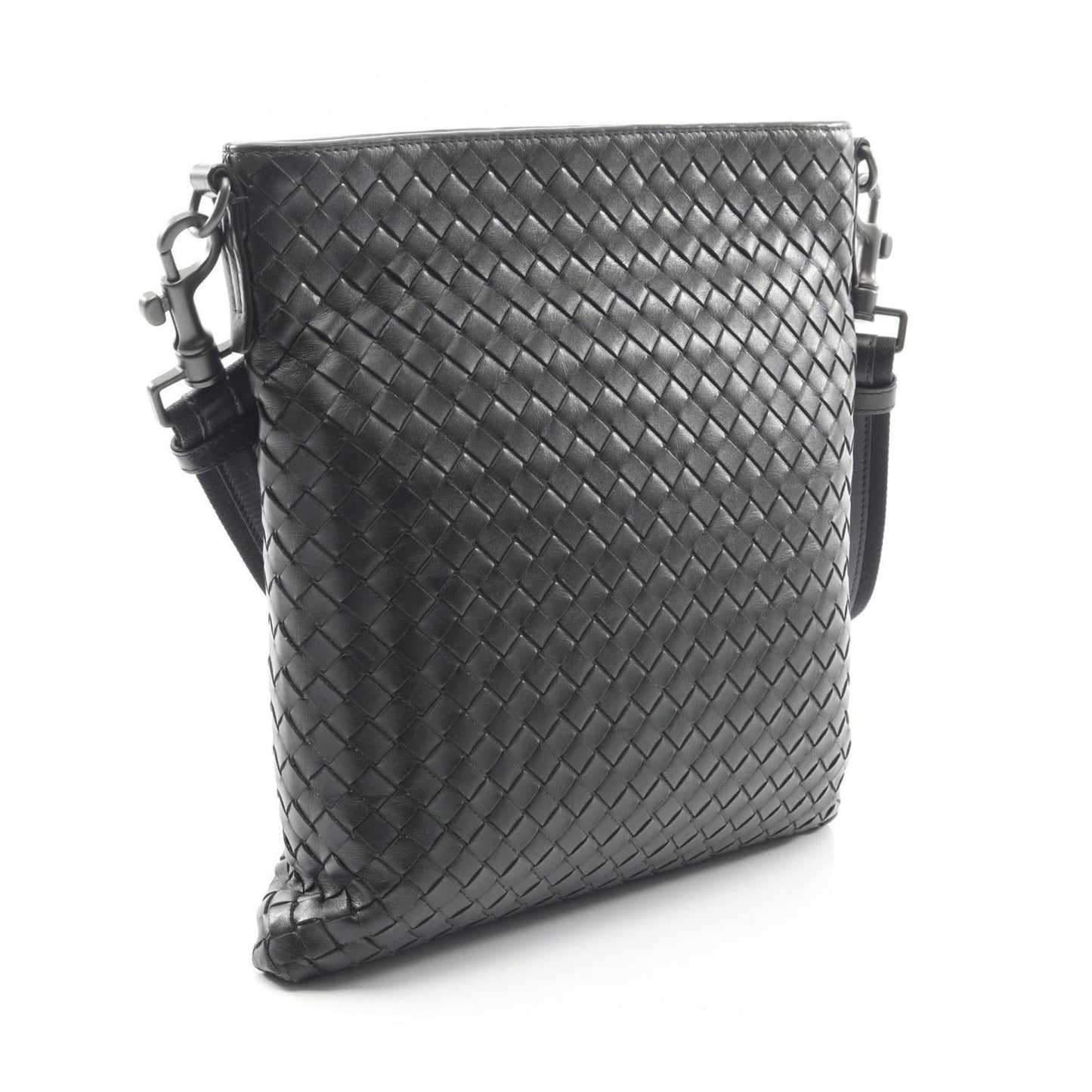 Bottega Veneta Intrecciato Small Messenger Bag Shoulder Leather Men's Black