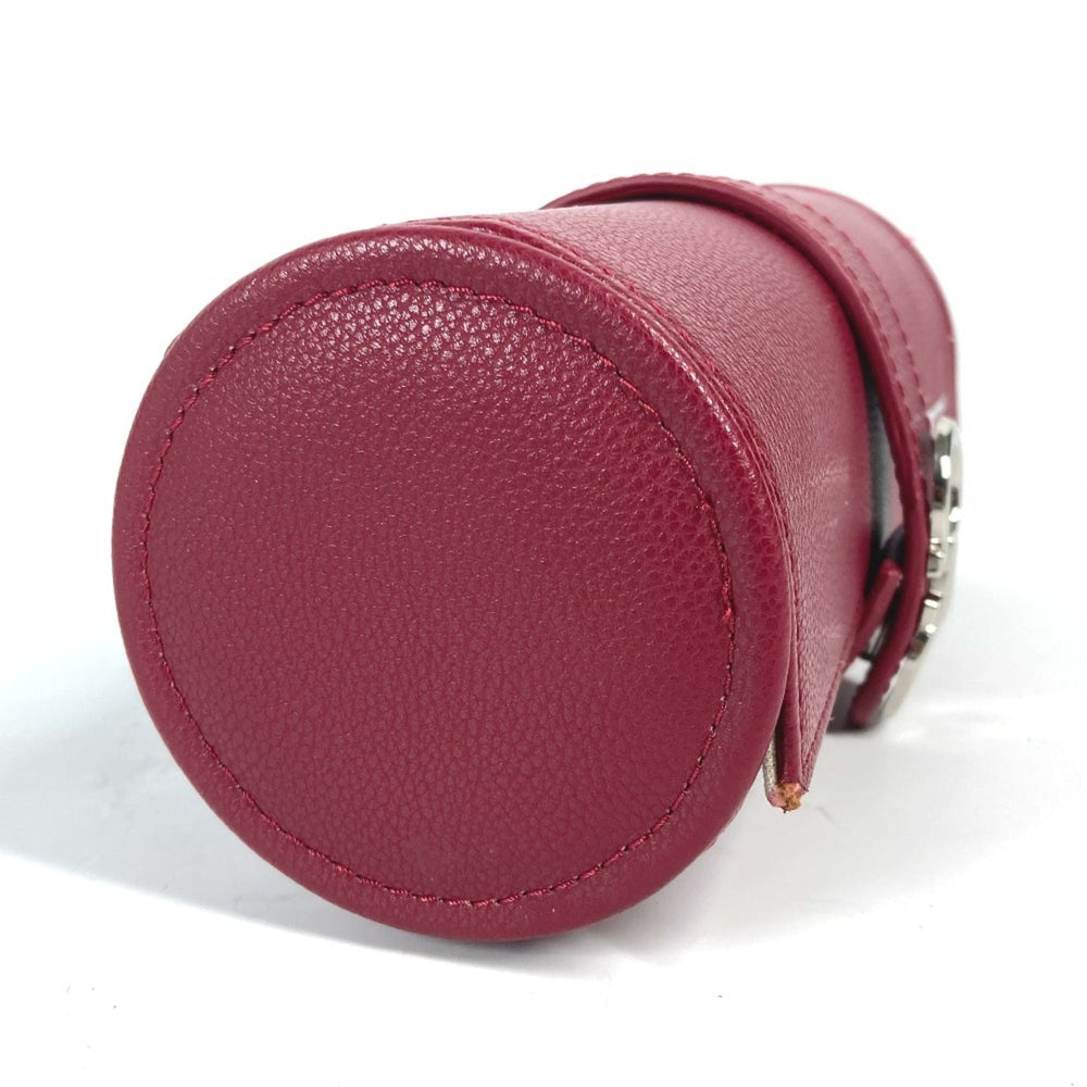 Salvatore Ferragamo Watch Case, Pouch, Leather, Men's, Red — Good
