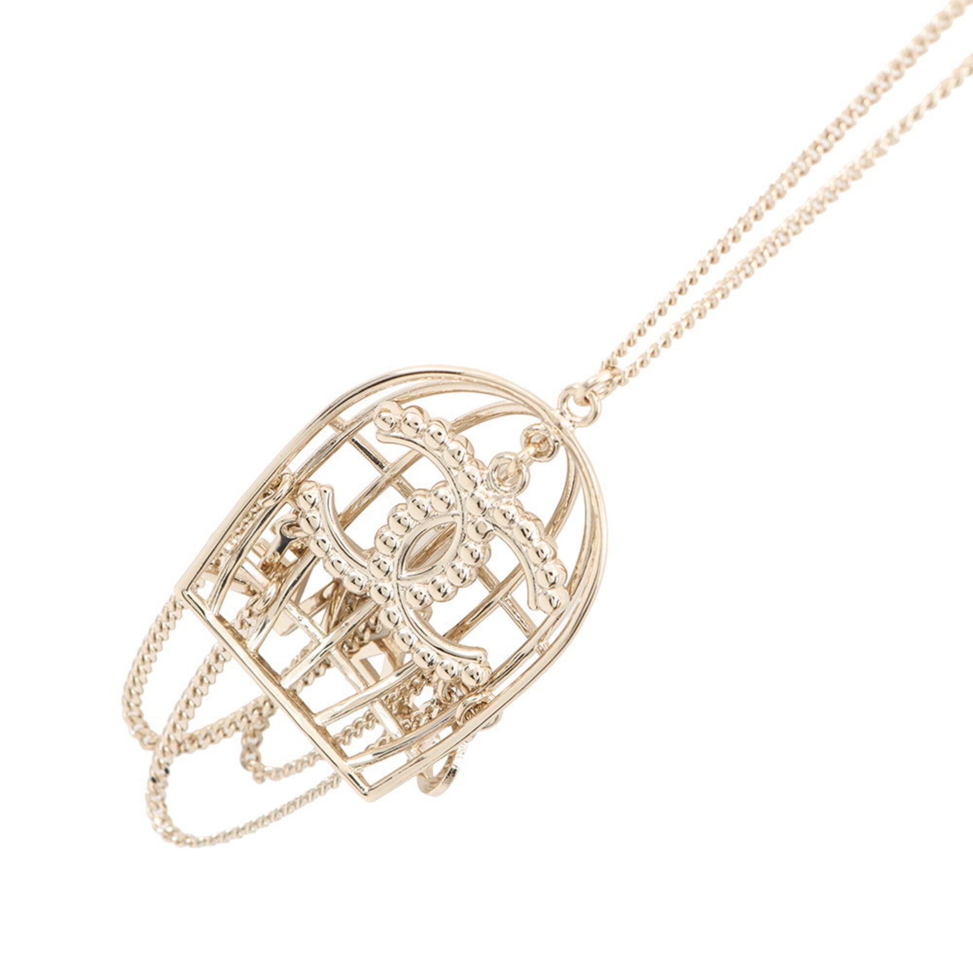 Chanel necklace, birdcage design, Coco Mark rhinestone, B20 B. CHANEL — Like New