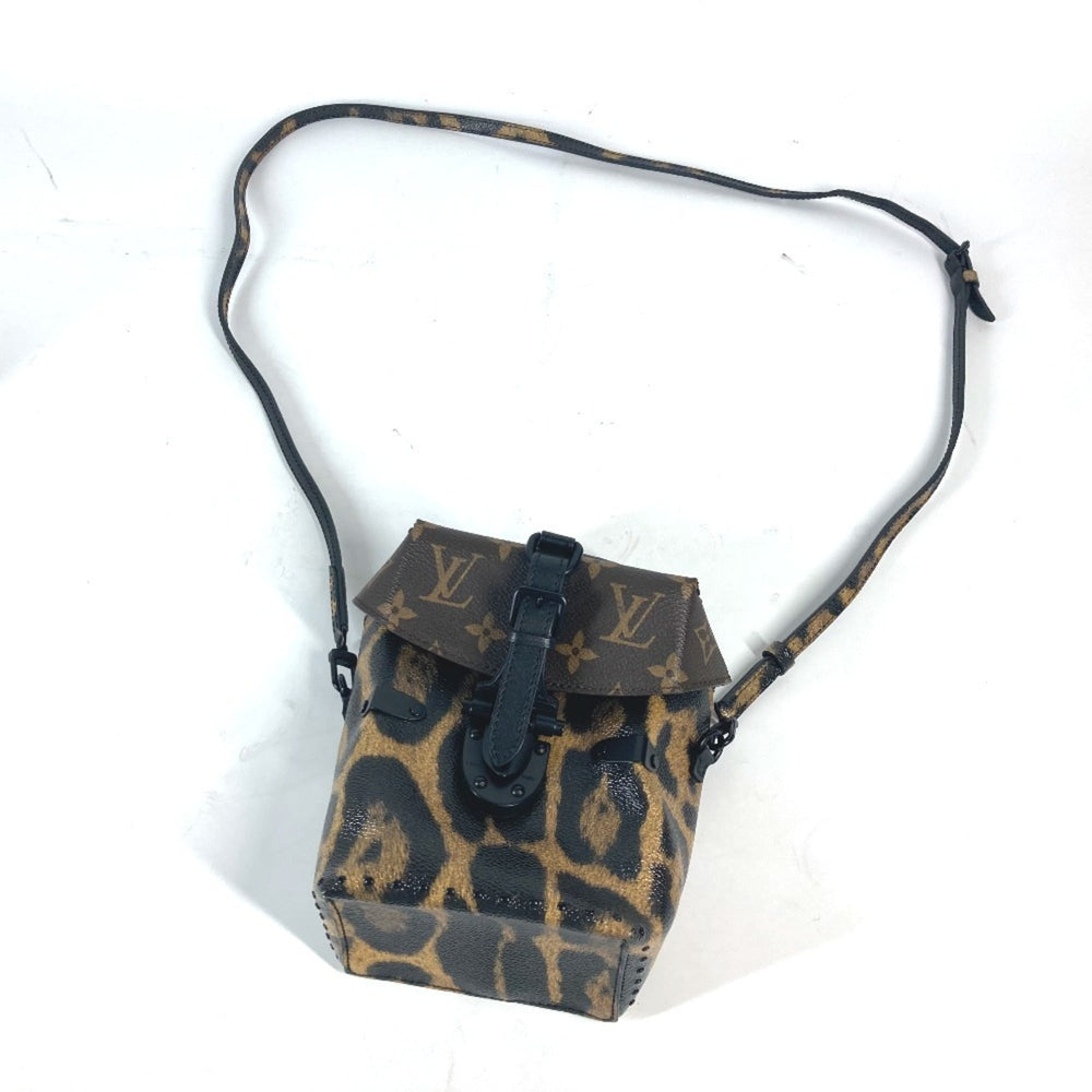 LOUIS VUITTON M43001 Monogram Reverse Leopard Camera Box Bag Shoulder Vanity Canvas Women's Brown G-241010-29 — Like New