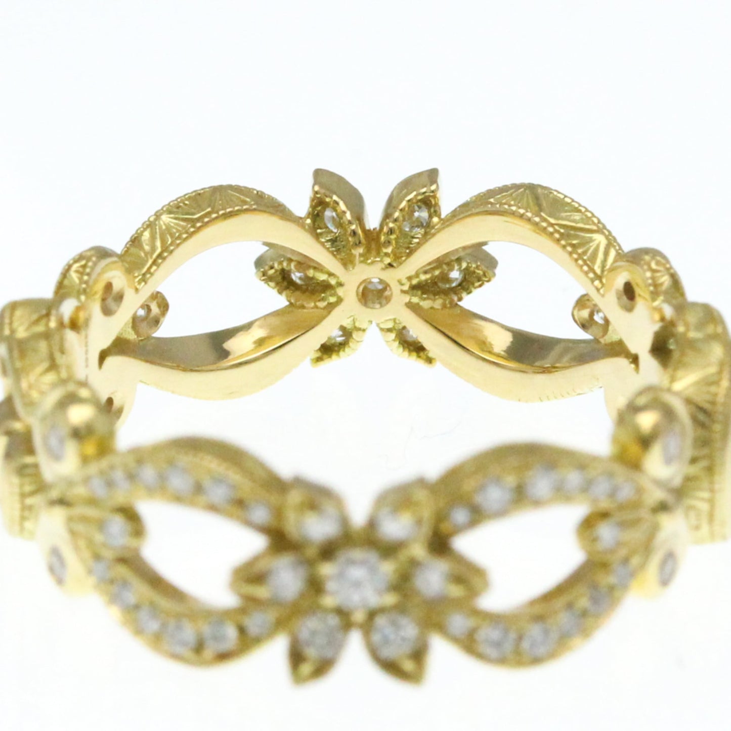 Gucci Flora Diamond Ring Yellow Gold (18K) Fashion Diamond Band Ring Gold