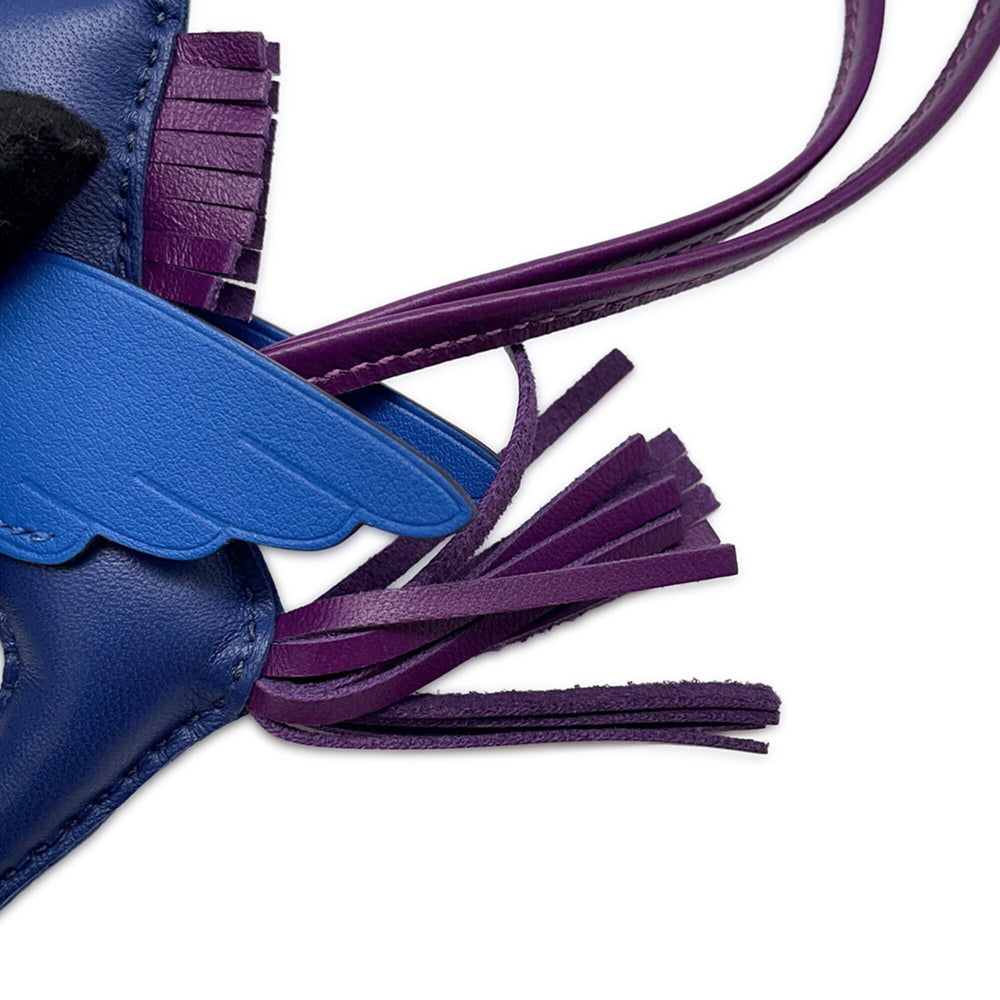 Hermes accessory bag charm Rodeo PM Pegasus Blue Saphir Violet France Lambskin Z stamp women's HERMES — Like New