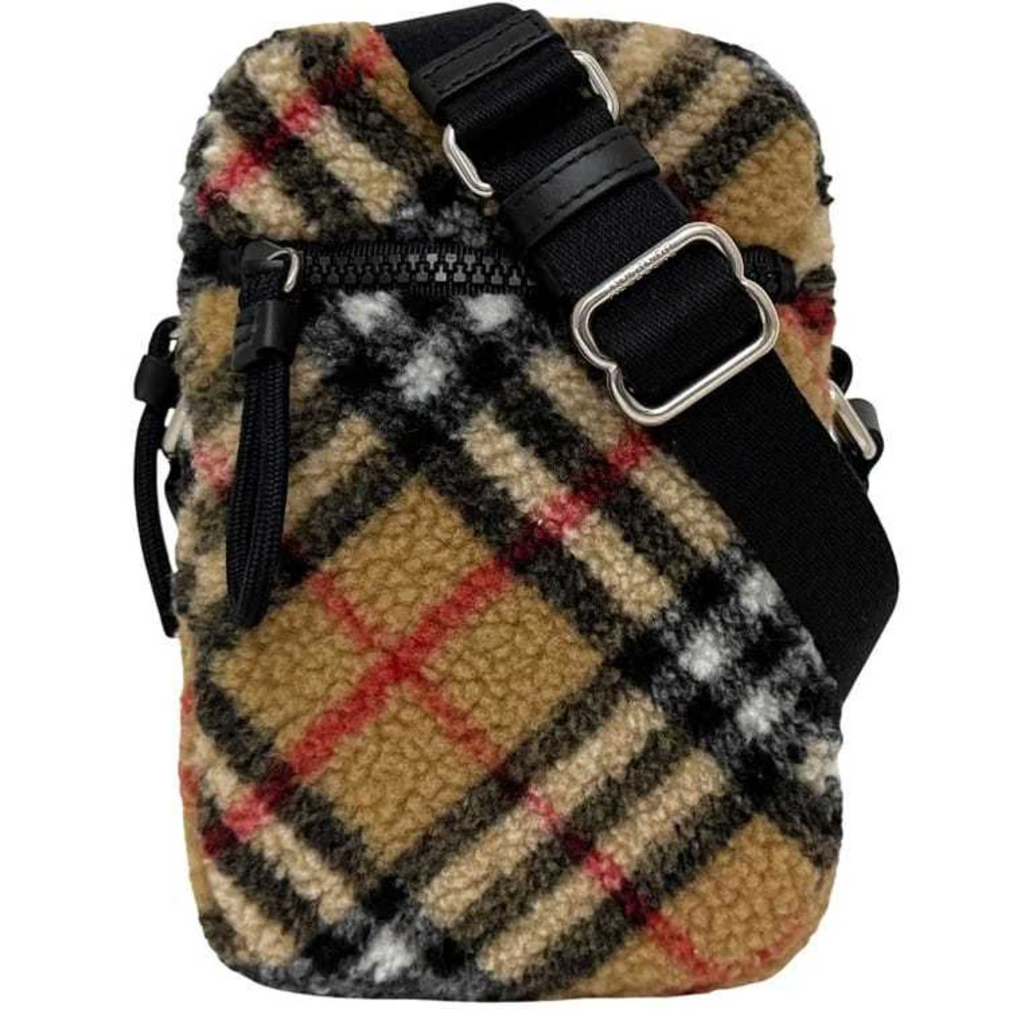 Burberry Vertical Mini Shoulder Bag (ec-24876) in Beige (Archive Beige) 8078299. Unused. Wool, leather, and fleece material. Crossbody bag Nova Check pattern — Like New
