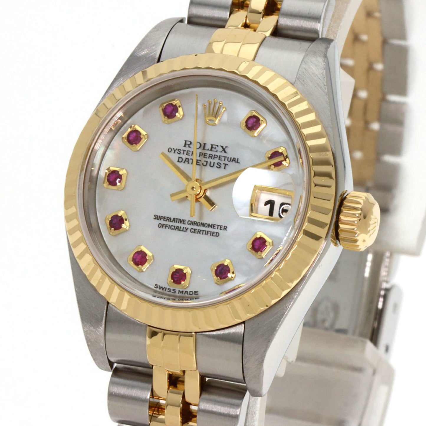 Rolex 79173NGR Datejust 10-Piece Ruby Watch in Stainless Steel/SSx18KYG/18KYG Women's
