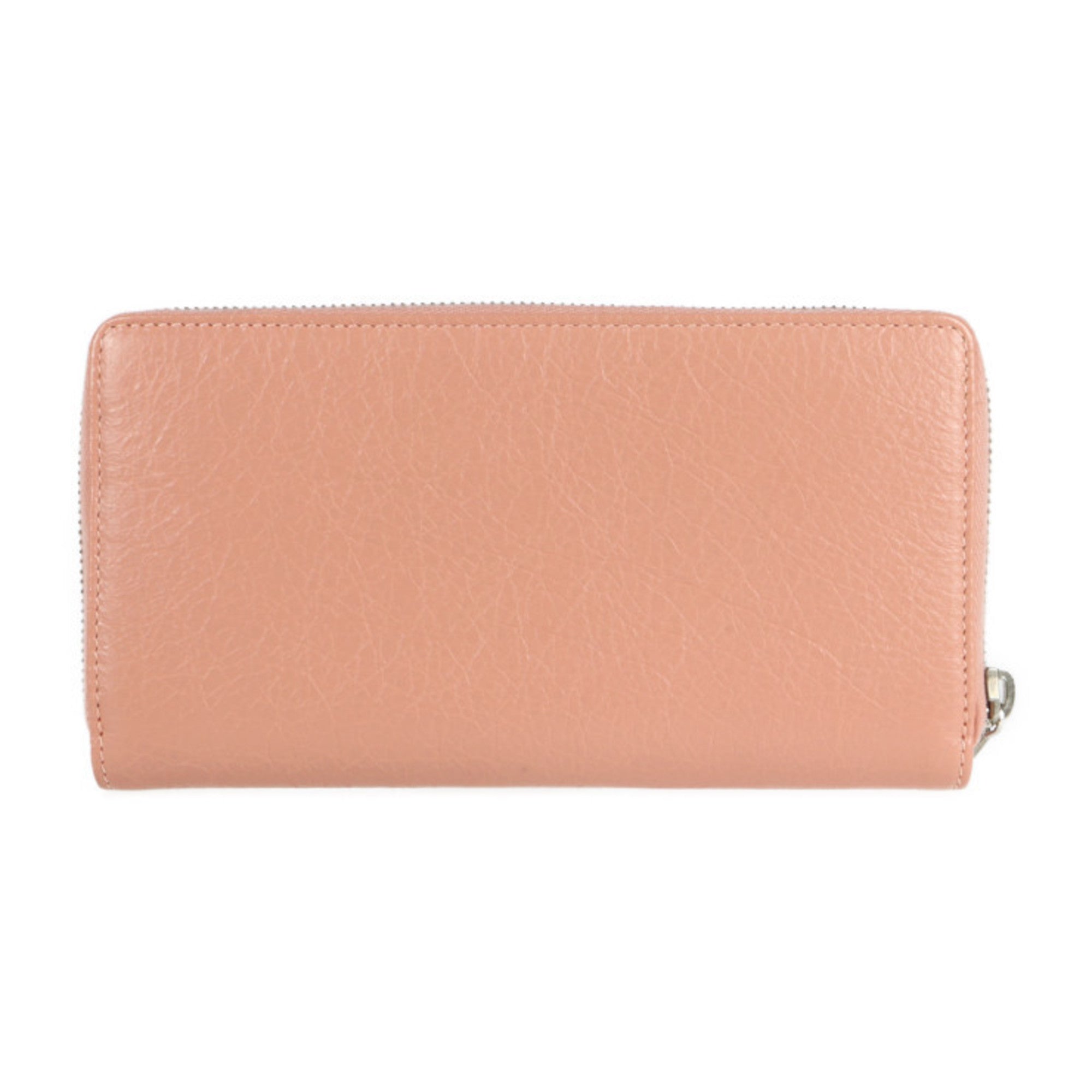 BALENCIAGA Balenciaga exclusive long wallet 419805 leather pink beige round zipper